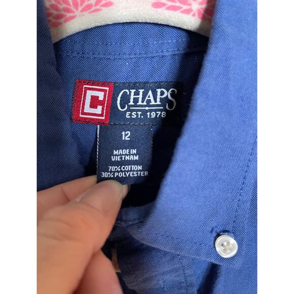Chaps Boys Button up Shirt size 12 - Picture 2 of 4